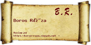 Boros Róza névjegykártya